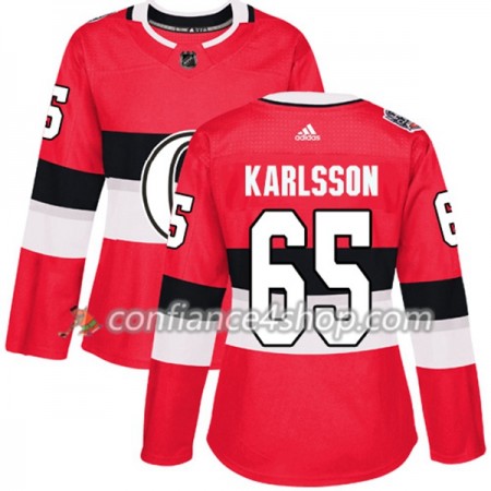 Adidas Maillot de Hockey Ottawa Senators Erik Karlsson 65 2017-2018 Rouge Classic Authentic - Femme